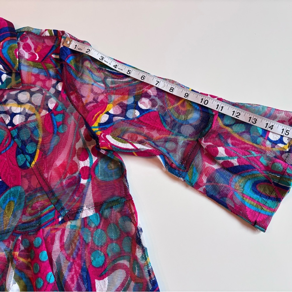 Patchington Multicolor Abstract Mesh Button Down … - image 8